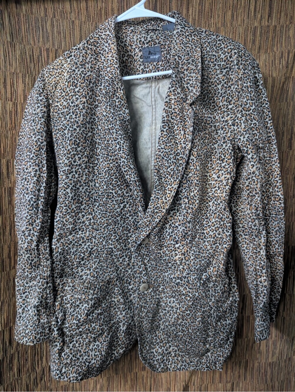 Lizwear Leopard Print Corduroy Blazer Jacket Size 6